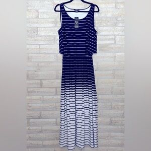 Robert Louis Navy and White Striped Maxi Dress